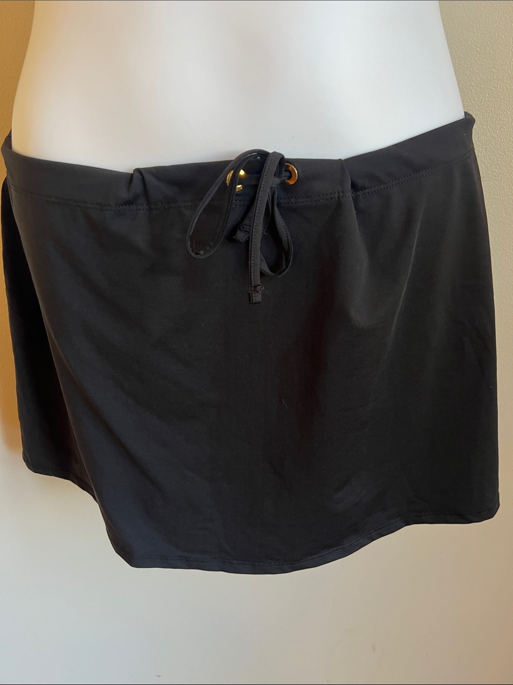 Ralph Lauren Black Mini Swim Skirt with Drawstring